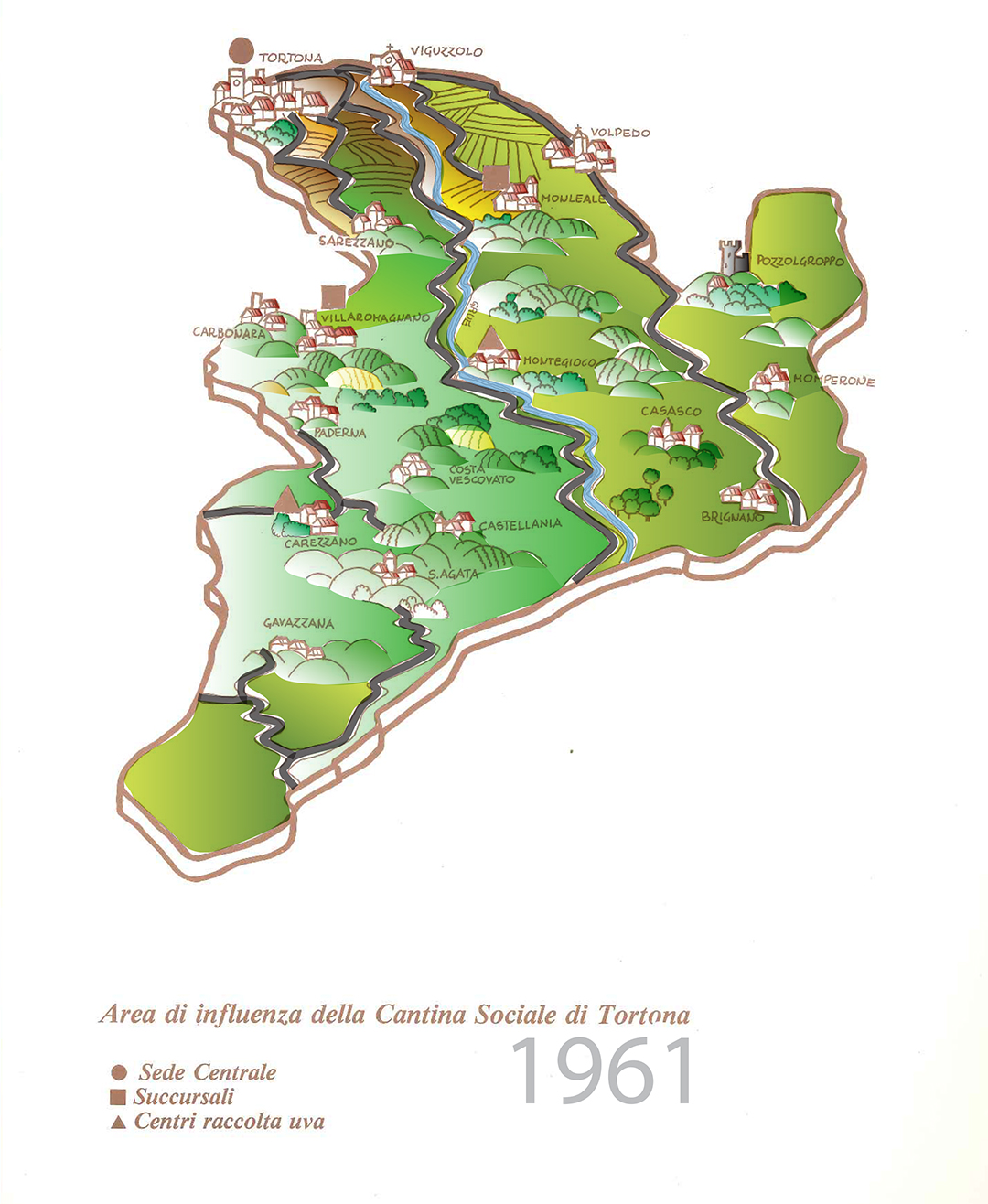 Territorio tortonese cartina 1961
